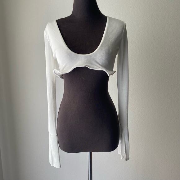 Tiger Mist sz M long‎ sleeve plunge futuristic top - Picture 1 of 8